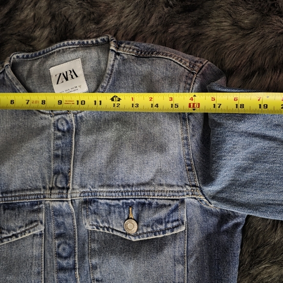 Zara Blue Denim Mini Dress - Picture 6 of 16